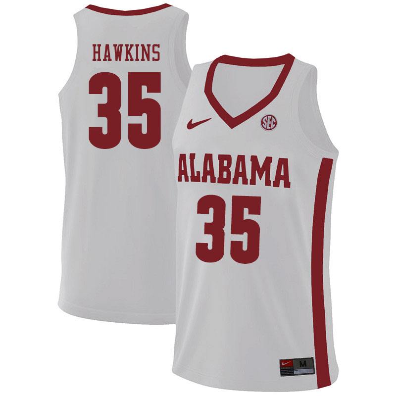 Men #35 Raymond Hawkins Alabama Crimson Tide College Basketball Jerseys Sale-White